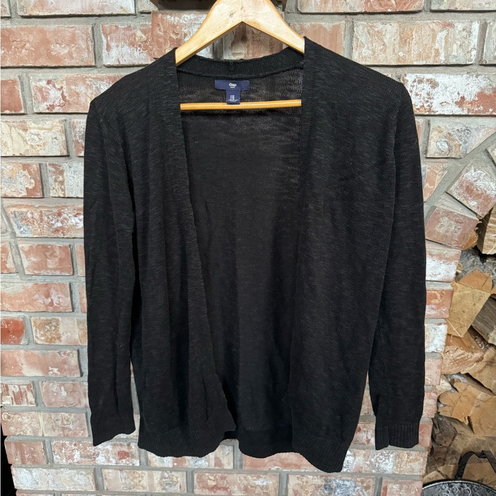 GAP Black Open-Front Cardigan - Sz Med
